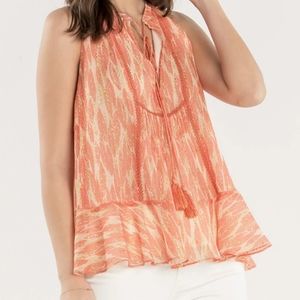 Miss Me Women's Sizzle and Shine Halter Top Size L Coral-pink